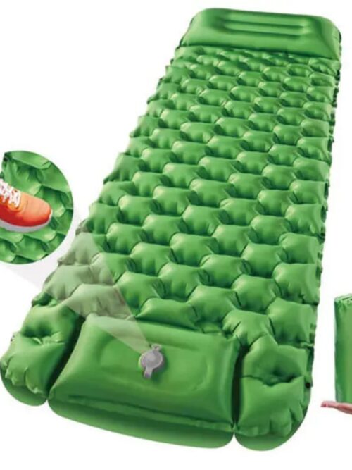 Foot‑Press Sleeping Mat / Camping Sleeping Pad (Built‑in Pump)