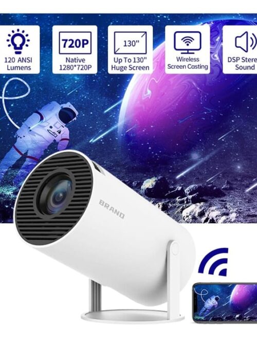 HY300 Smart Portable Projector (720p) with Wi‑Fi & Bluetooth